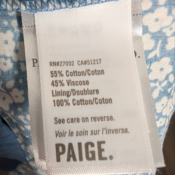 PAIGE Blue and White Floral Midi Dress - Picture 5 of 8